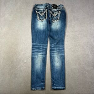 Miss Me Medium Blue Skinny Jeans with Embellished Pockets